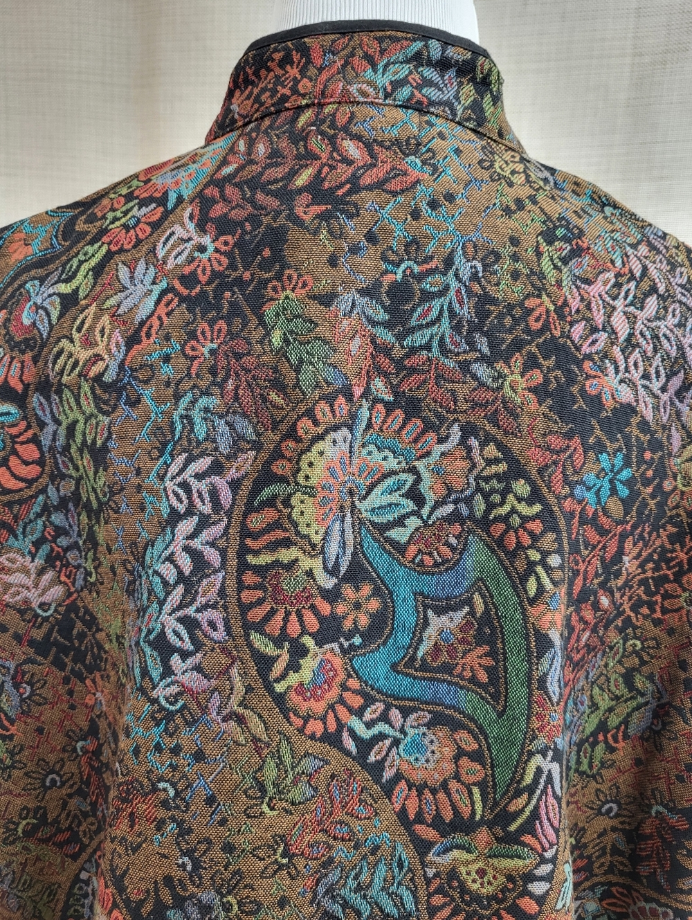 BonWorth Paisley Floral Tapestry Jacket Full Zip Women’s Vtg Size Medium Boho - Picture 8 of 11